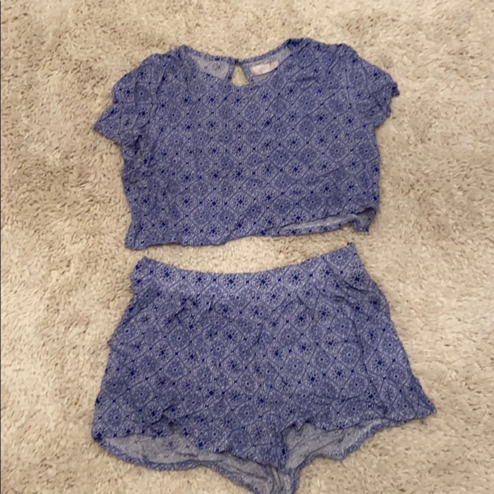 Blue floral 2-set piece